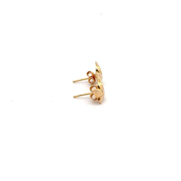 18K Gold Earrings Stud Butterfly 1.44 grams - Picture 5 of 8